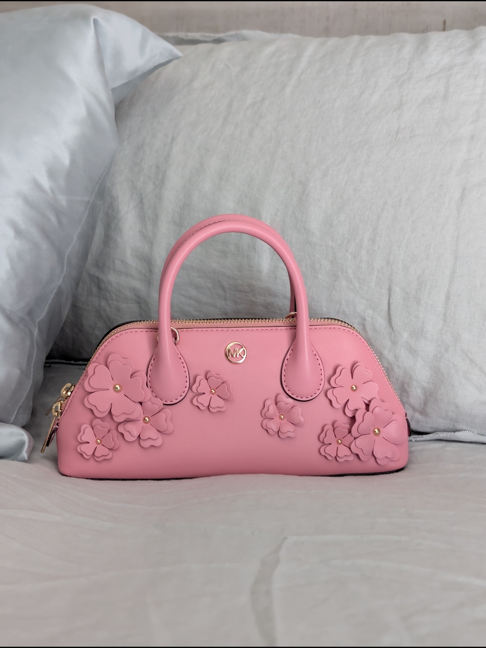 NWT Michael Kors Petra Small Floral Embellished Crossbody Bag Carnation Pink